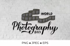 World Photography Day Sublimation Design, PNG, Vector Product Image 1