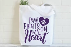 Paw Prints on my Heart SVG Cut File - Dog SVG File Product Image 2