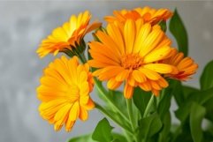 Bright orange calendula flowers on soft background Product Image 1