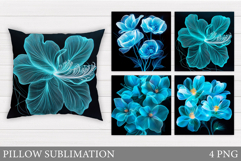 Flowers Pillow Sublimation. Floral Pillow Sublimation Product Image 1