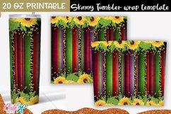 Serape and sunflower 20 oz Skinny Tumbler wrap Product Image 2