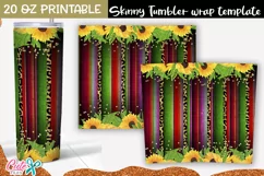 Serape and sunflower 20 oz Skinny Tumbler wrap Product Image 2