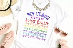 My Class Is Full Of Sweet Hearts - Shirt Sign Tote SVG EPS Product Image 1