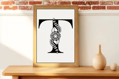 Floral Sunflower Alphabet, 26 letters svg cut files Product Image 2