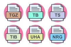 Set Of File Formats Icons Product Image 1