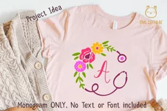 Floral Stethoscope SVG, Nurse Floral Monogram SVG Product Image 4