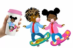 African American Kids, Skateboarding, Sportive kids Product Image 2