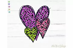 Leopard Hearts png, Valentines Day Png, Sublimation Download Product Image 1