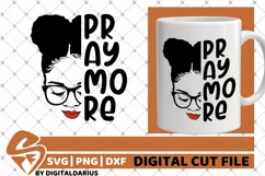 Pray More svg, Afro Woman svg, Believe svg, Afro Puffs svg Product Image 2