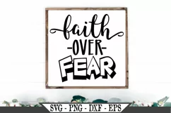 Faith Over Fear Inspirational Bible Verse Christian SVG Product Image 1