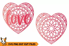 Love Christmas Ornament - Mandala SVG PNG DXF Cut Files Product Image 2