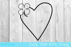 Shamrock Svg Shamrock Heart Svg Heart Shamrock St Patrick's Product Image 2