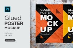 Glued and Crumpled Poster Mockup with Shadow Overlay Product Image 2