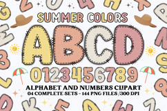 Summer Colors Alphabet clipart, summer colors letters doodle Product Image 1