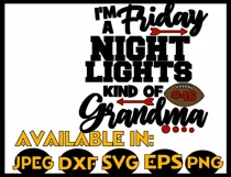 Football svg SVG DXF JPEG Silhouette Cameo Cricut grandma Product Image 3