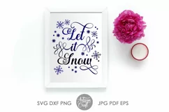 Let it snow SVG, Christmas PNG, snowflake clipart Product Image 5