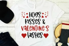 Phrase for valentine's day svg. Hugs kisses and Valentine's Product Image 1