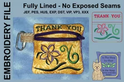 Thank You Flower Zipper Bag / Fully Lined, 4X4 HOOP Product Image 2