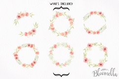 Watercolor Sweet Peach Coral Clipart Wreaths Flowers Garlands Floral  Product Image 3