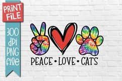 Peace Love Cats Sublimation Design Product Image 1