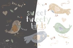 Sweet Tweety Birds Nursery Clip Art Set Illustrations Wed Product Image 1
