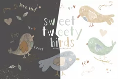 Sweet Tweety Birds Nursery Clip Art Set Illustrations Wed Product Image 1
