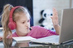 schoolgirl studying homework, homeschooling Product Image 1