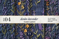Embroidered Denim Digital Paper| Denim Pattern Product Image 1