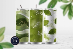 Matcha Green Tea Pattern, Matcha Aesthetic Digital Paper Product Image 2