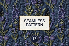 Embroidered Denim Digital Paper| Denim Pattern Product Image 3