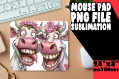 Playful Farmhouse Cow Watercolor Mouse Pad PNG Product Image 1