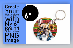 Whimsical Round Design Keychain Template , Cute Dog Product Image 1