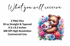 Valentine's Day Bear Tumbler Wrap Sublimation Design Product Image 2