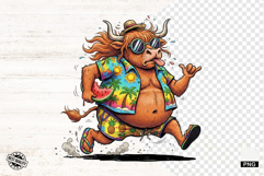 Summer Whimsical Highland Cow Clipart Product Image 1