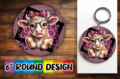 Enchanted Circle Keychain, Cute Cow Product Image 1