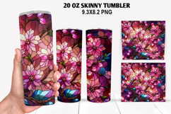 Flower Skinny Tumbler 20oz Wrap Design, Flowers Tumble PNG Product Image 1