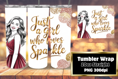 RICH 20oz Tumbler Template for DIY Projects , Just A Girl Product Image 1