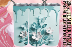 Vibrant Thoughts 20oz tumbler wrap, 3D Flowers Product Image 1