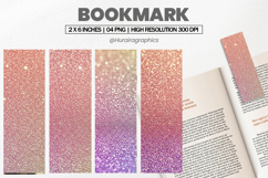 Rose Gold Glitter Bookmark PNG, Bookmark Sublimation Product Image 1