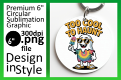 Creative Round Design Keychain Template , Funny Ghost Product Image 1