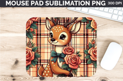 Watercolor Deer Mouse Pad Sublimation - Valentines PNG Product Image 1