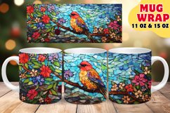 Floral Mosaic Illusion Stained Glass Sublimation 11oz 15oz Product Image 1