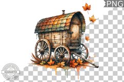 Fall Wagon Garden Sublimation - Fall Clipart PNG Design Product Image 1