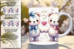 Graceful 11oz Mug Wrap Png Template , Valentine Bear Product Image 1
