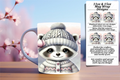 Chic 11oz Mug Wrap Png Design , Cute Animals Product Image 1