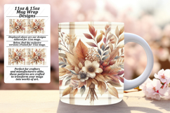 Creative 11oz Mug Wrap Png Artwork , Autumn Flower Product Image 1
