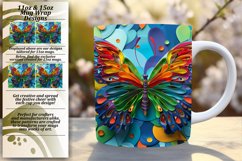 Colorful Spring Butterfly Extravaganza: 3D Mug Wrap Product Image 1