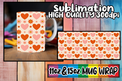 Radiant whispers 11oz 15oz sublimation wrap, Valentine's Pat Product Image 1