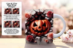 Quirky 11oz Mug Wrap Png Artwork , 3D Pumpkin Product Image 1