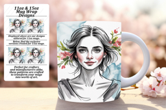 Enchanting 11oz Mug Wrap Png Design , Beauty Woman Product Image 1